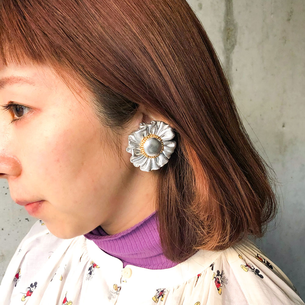 枯れない布花accessory お花（ピアス・イアリング）